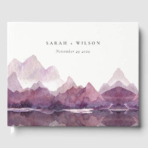 Livre D'or Purple Lilac Watercolor Mariage du lac Mountain