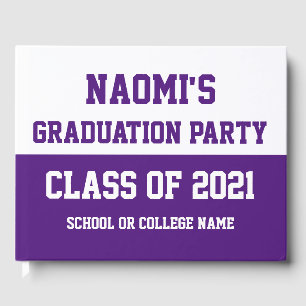 Livre D'or Purple & White Graduation Party Classe de 2024