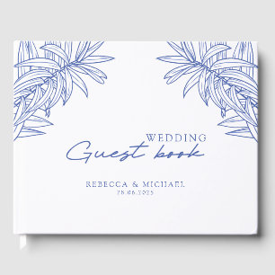 Livre D'or Quelque chose de bleu simple Mariage botanique