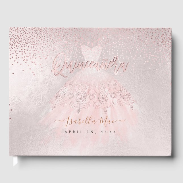 Livre D'or Quinceanera Blush Princess Parties scintillant Gow (Recto)