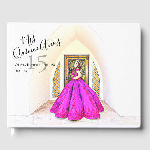 Livre D'or Quinceanera Elégante Moderne Photo 15e anniversair