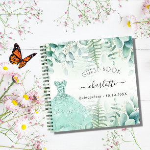 Livre d'or Quinceanera eucalyptus verdures bois