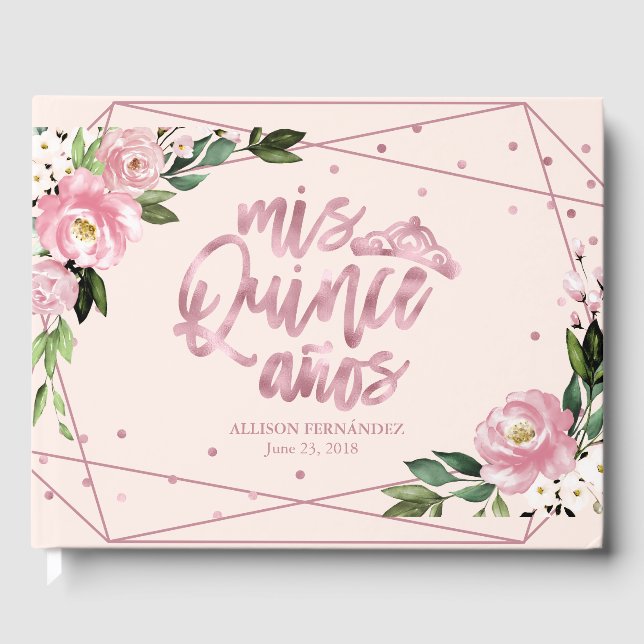Livre D'or Quinceanera florale (Recto)