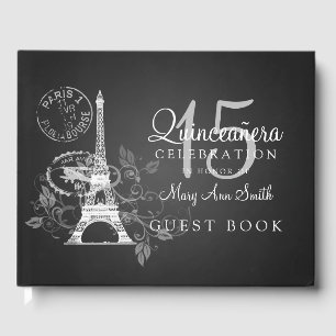Livre d'or Quinceanera Party Paris Black