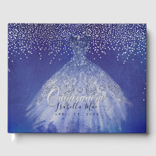 Livre D'or Quinceanera Princesse Parties scintillant Gown, Bl