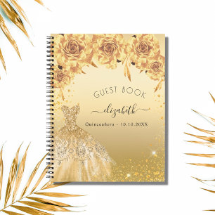 Livre d'or Quinceanera robe de parties scintillant