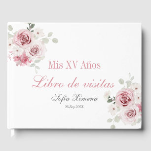 Livre D'or Quinceañera rose rose pâle