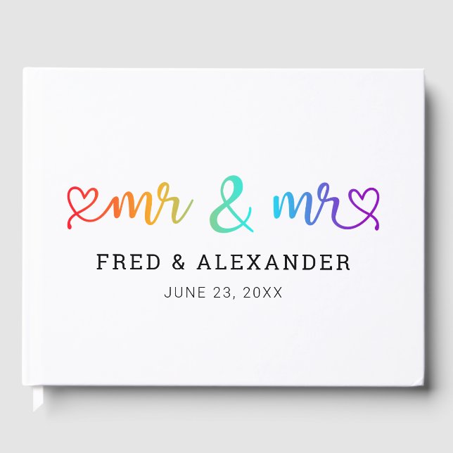 Livre D'or Rainbow Heart Script Mr & Mr Gay Mariage (Recto)
