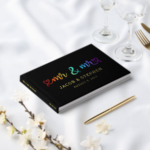 Livre D'or Rainbow Script Black Mr & Mr Gay Mariage