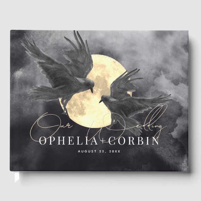 Livre D'or Raven & Golden Moon Mariage gothique (Recto)