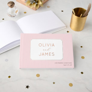 Livre D'or Rayures roses joyeuses avec des étoiles