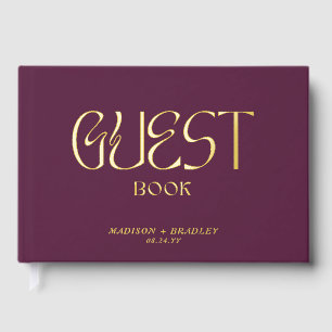 Livre D'or Real Foil Elegant Gold Calligraphy Script Mariage