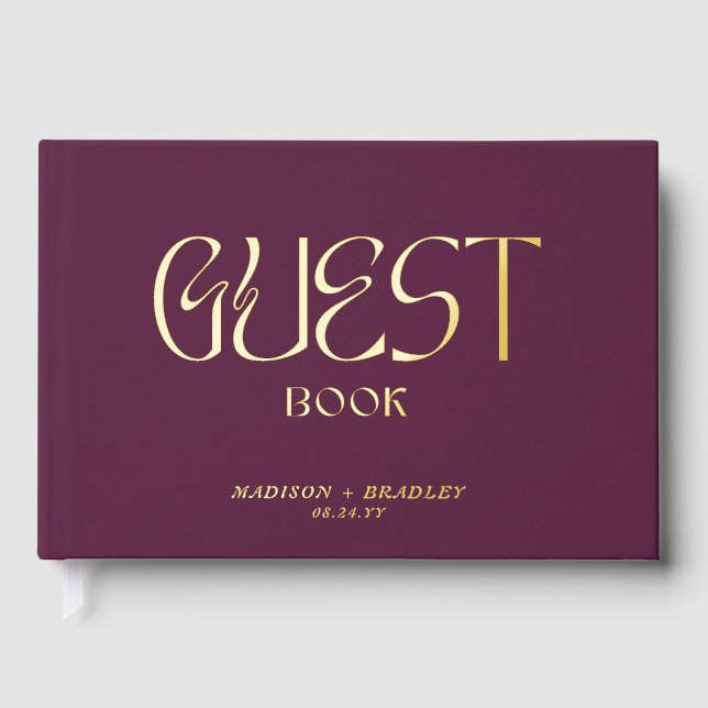 Livre D'or Real Foil Elegant Gold Calligraphy Script Mariage (Recto)