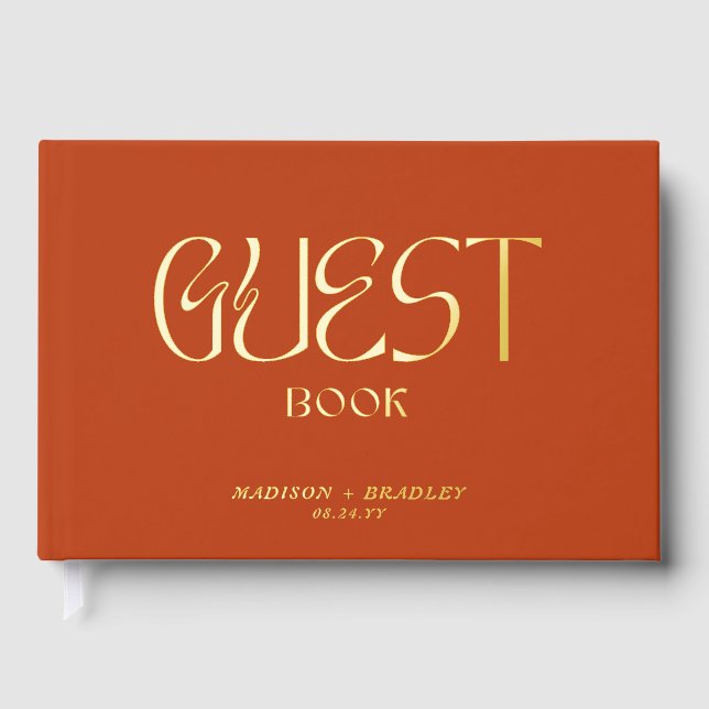 Livre D'or Real Foil Elegant Gold Calligraphy Script Mariage (Recto)