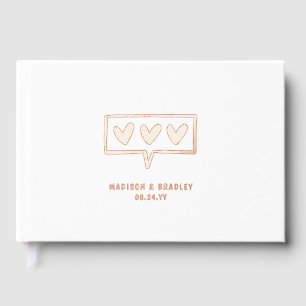 Livre D'or Real Foil Moderne Coeurs d'Amour Mariage