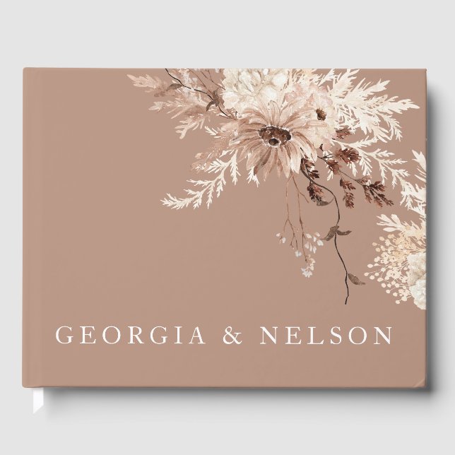 Livre D'or Réception De Mariage Florale Boho Moderne (Recto)