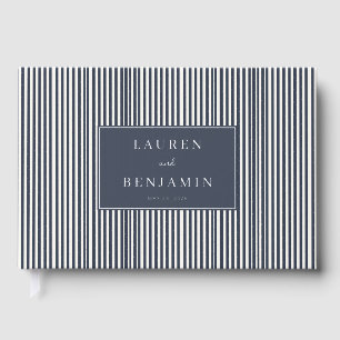 Livre D'or Rectangle rayé élégant marine