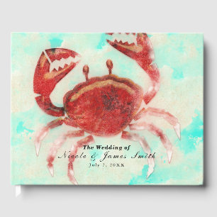 Livre D'or Red Crab Elegant Beach Soirée de mariage personnal