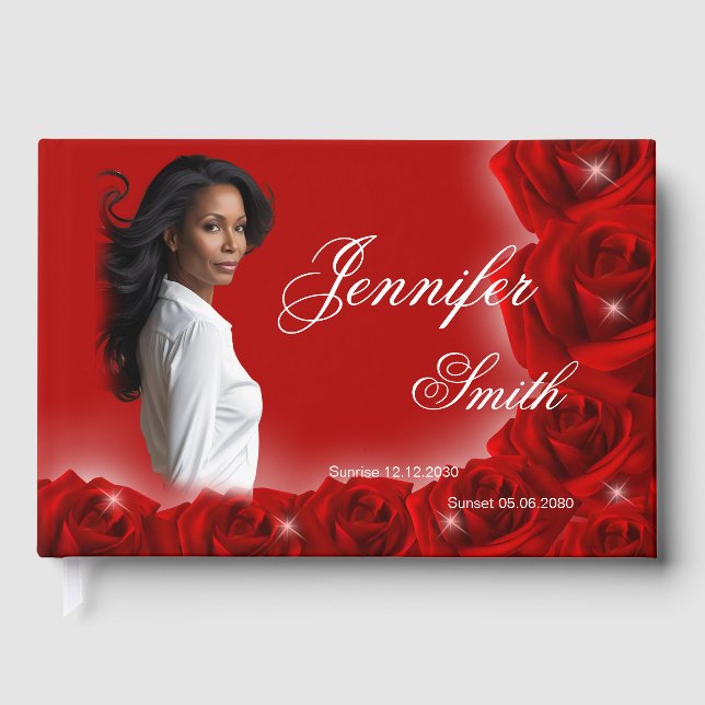 Livre D'or Red Roses Memorial Guest Book (Recto)