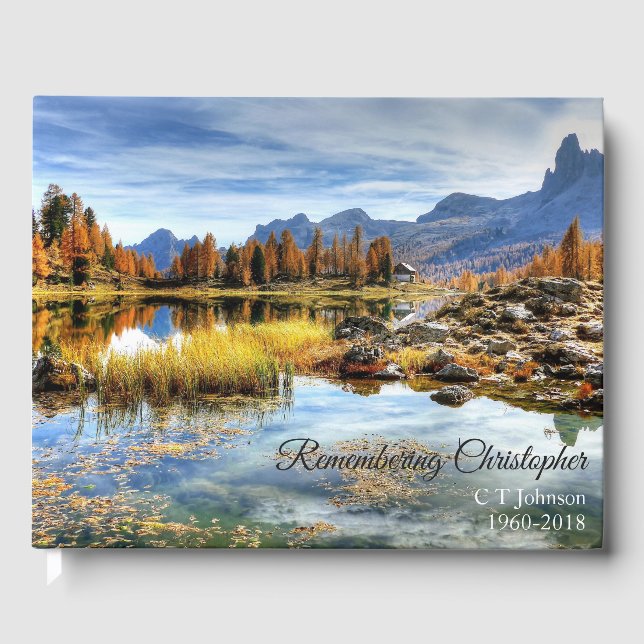 Livre D'or Réflexion du lac Fall Condolence funéraire (Recto)