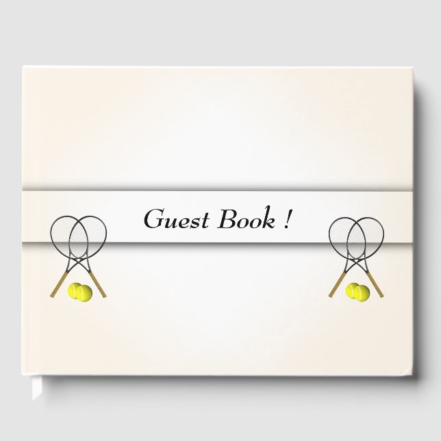 Livre D'or Registre de signatures personnalisé Tennis avec te (Recto)