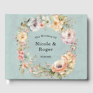 Livre D'or Renouveler Blue et Spring Peony Chic Mariage