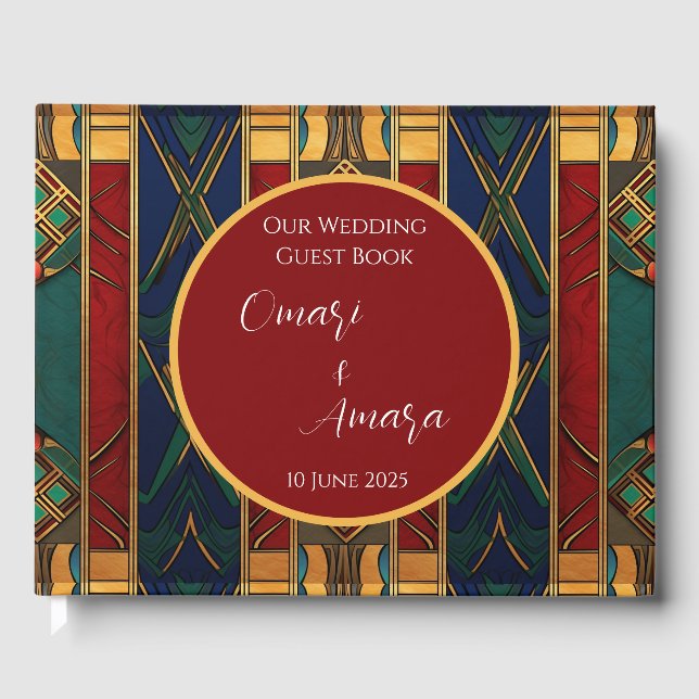 Livre D'or Réservez Des Clients Personnalisés De Mariage Afro (Recto)