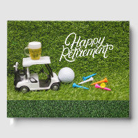 Retraite avec bière sur voiturette de golf