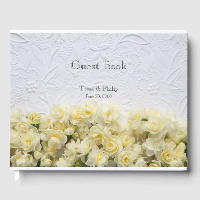 Livre D'or Revêtement blanc avec narcisse jaune (Recto)