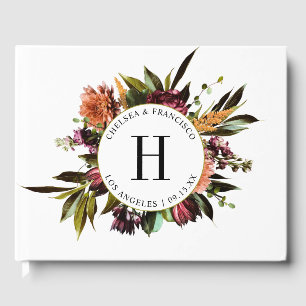 Livre D'or Richesse du Mariage initial coloré du printemps