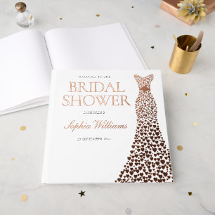 Livre D'or Robe à cœur en feuille d'or rose pour mariage