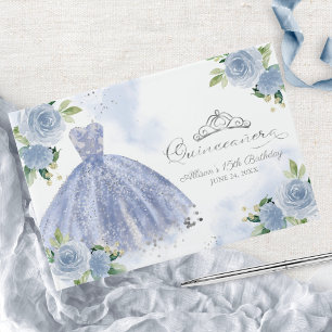 Livre D'or Robe bleu clair florale Quinceanera