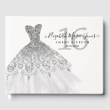 Robe de Parties scintillant gris argent 16e annive
