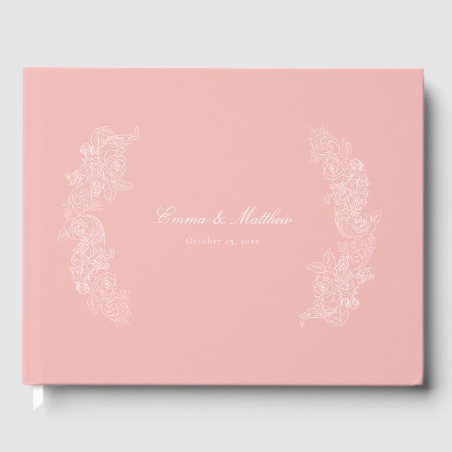 Livre D'or Rococo Marie Antoinette Crête Botanique Rose (Recto)