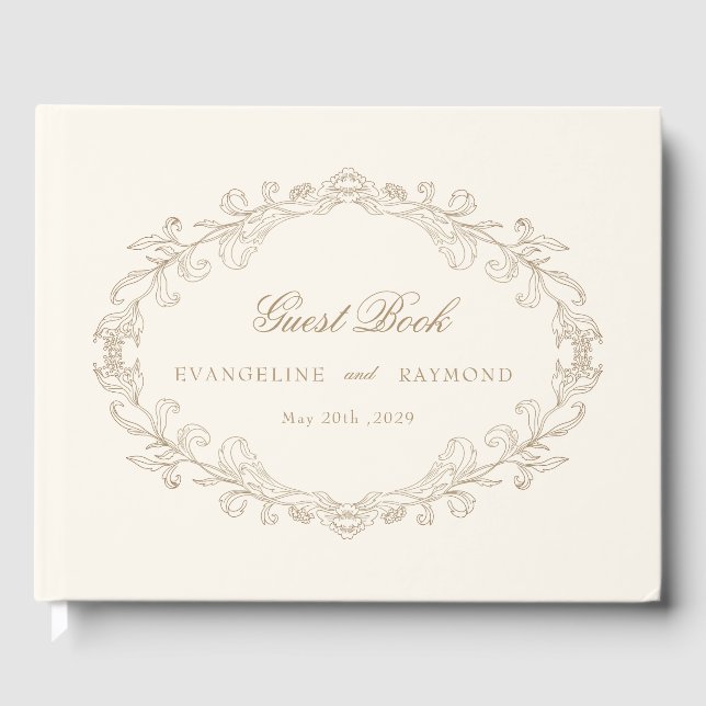 Livre D'or Romantic Baroque Ornate Frame Wedding (Recto)