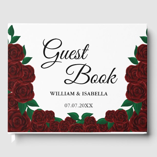Livre D'or Romantic Fall mariage extérieur magnifiques roses  (Recto)
