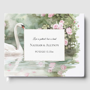 Livre D'or Romantique rose Roses Arc Swan Lake Mariage