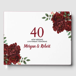Livre D'or Romantique Ruby Rouge Rose 40e anniversaire Mariag