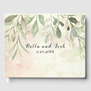 Livre D'or Romantique Soft Botanical Greenery Mariage