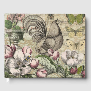 Livre D'or Rooster Garden Flower Papillon Art
