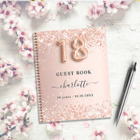 Livre d'or rose 18e anniversaire parties scintilla