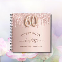 Livre d'or rose 60e anniversaire gouttes parties s
