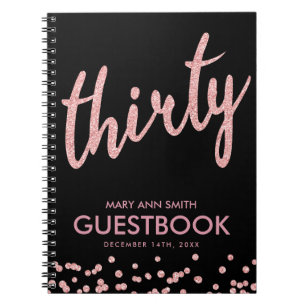 Livre d'or Rose Black 30 Anniversaire Parties scin