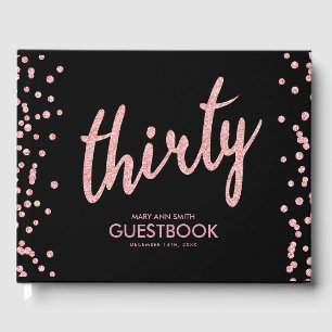 Livre d'or Rose Black 30 Anniversaire Parties scin