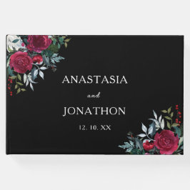 Livre D'or Rose floral de Noël Mariage personnalisé