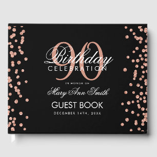 Livre D'or Rose Gold Black 90e anniversaire Parties scintilla