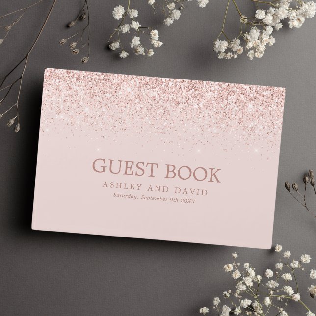Livre D'or Rose Gold Confetti Blush Pink Mariage moderne (Créateur téléchargé)