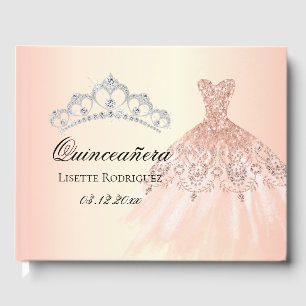 Livre D'or Rose Gold Quinceanera Personnalisé