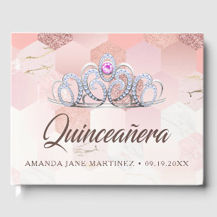 Livre D'or Rose Or Et Rose Blush Quinceañera