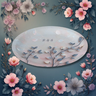 Livre D'or rose pâle et tonalité perle mariage de la branche